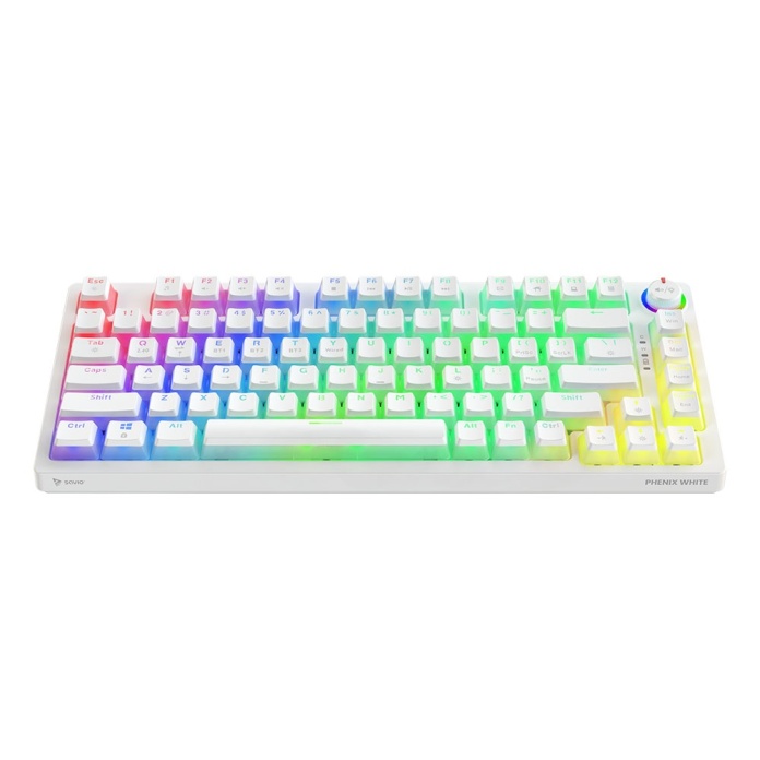 biała klawiatura mechaniczna SAVIO PHENIX Pudding Gateron Yellow
